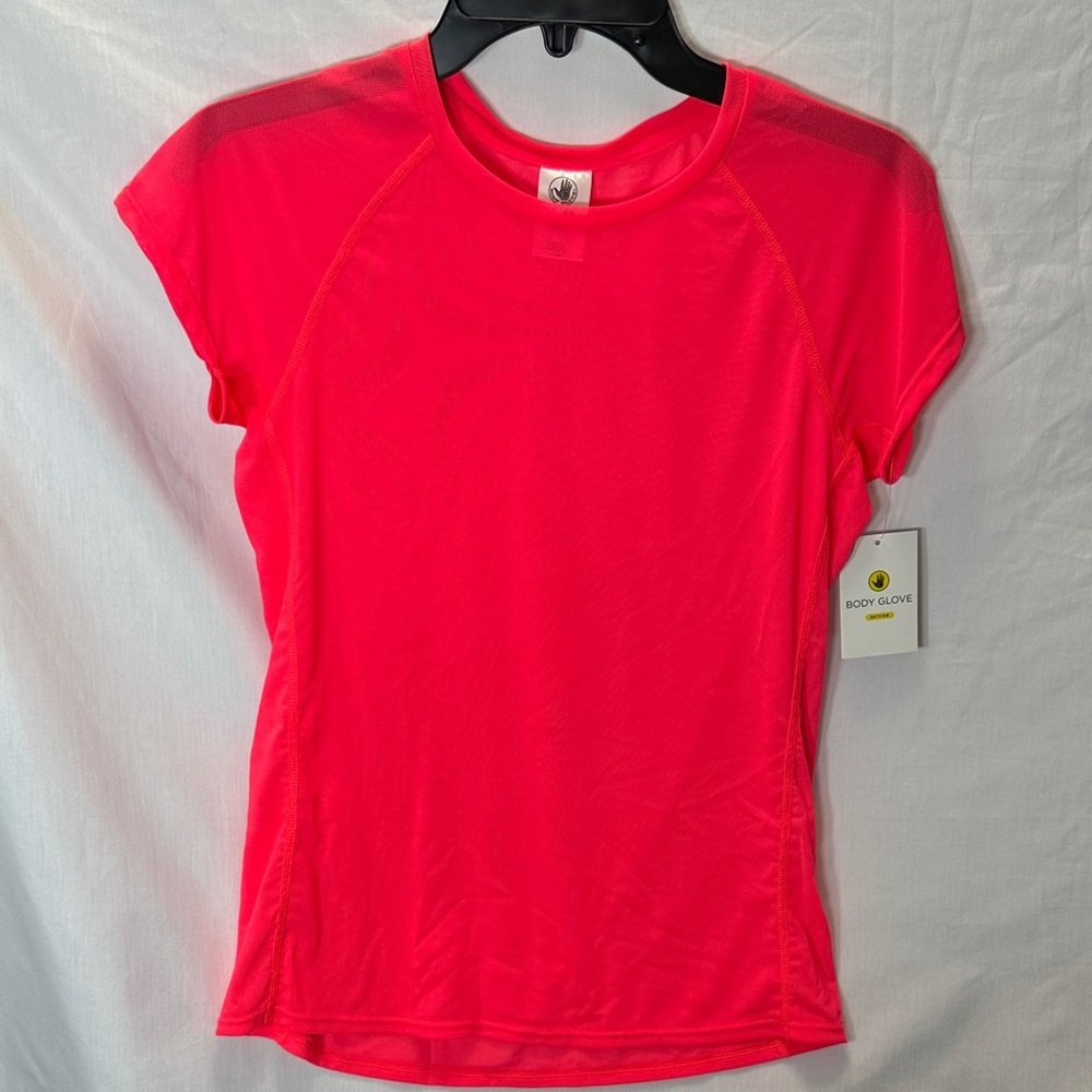 Body Glove Women's Vibrant Coral Mesh Short Sleeve Tee